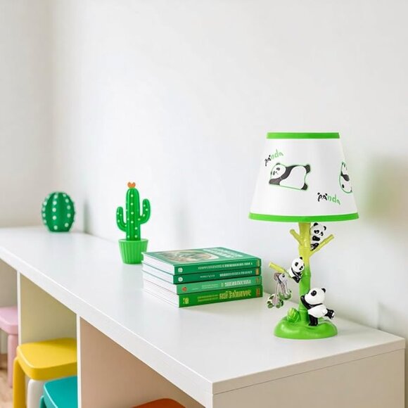 Adorable Panda Children Bedside Lamp with LED Bulb 16 Inches Tall - Picture 2 of 5